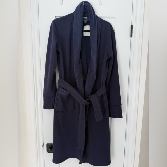 Tahari Sweaters - Tahari Navy Belted Shawl Collar Cardigan Coatigan L Cozy Minimalist NWT